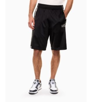 EA7 para hombre. 7M002319_AF12449 Bermudas Graphic Series de tejido técnico negro (L), Casual, Poliéster