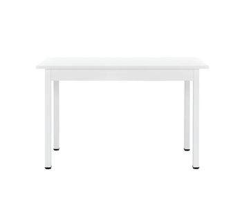 Mesa de comedor den haag para 4 personas mdf acero 120 x 60 x 75 cm - blanco [en.casa]