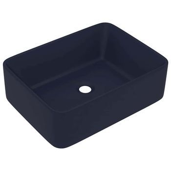 Lavabo De Baño Moderno | Lavabo De Lujo De Cerámica Azul Oscuro Mate 41x30x12 Cm