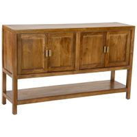 aparador de madera marron 4 puertas 150x40x90h cm