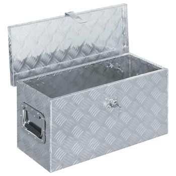 Caja De Almacenaje | Caja De Aluminio 61,5x26,5x30 Cm Plateada