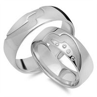 alianzas 14 quilates oro blanco 4 diamantes