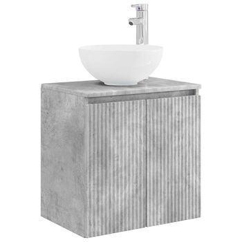 Vanidad Con Lavabo De Pared Gris Hormigón 49,5 X 35 X 63 Cm Vidaxl