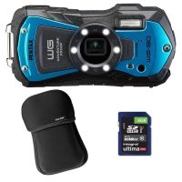 camara compacta pentax wg-90 16mp zoom optico 5x hdmi sumergible azul