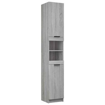 Armario De Baño Madera Contrachapada Gris Sonoma 32x34x188,5 Cm Vidaxl