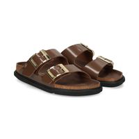 birkenstock sandalias planas mujer - marron talla 41n
