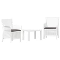 juego de salon con cojin 3 piezas  mueble de jardin blanco pp