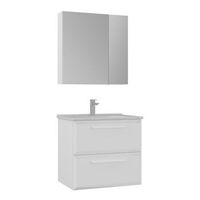 conjunto de mueble de lavabo con espejo 2 piezas  - 65 x 50 x 62 cm - blanco