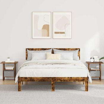 Mesita De Noche (2 Uds) - Dormitorio - Madera De Ingeniería - Roble Ahumado (41x40x45cm)