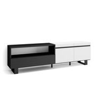 mueble tv television muebles de salon almacenaje 200x57x35cm para tv hasta 80 diseno industrial estilo moderno blanco y negro