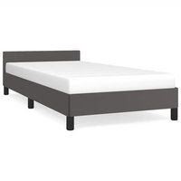 estructura de cama con cabecero sin colchon gris 90x190 cm vidaxl