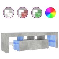 mueble de tv con luces led gris hormigon 140x365x40 cm vidaxl