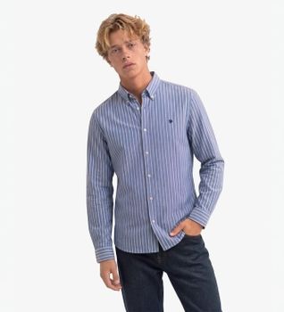Superdry para hombre. M4011247A Camisa Preppy Oxford azul (M), Casual, Algodón, Manga larga