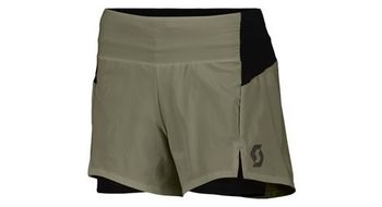 Pantalon corto 2 en 1 scott hybrid endurance tech khaki  mujer