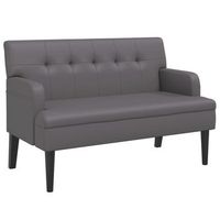 banqueta con respaldo y reposabrazos acolchados 112 x 655 x 75 cm en pvc gris dec024644