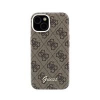 funda para movil guess logo en relieve polipiel marron compatible con iphone 14
