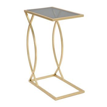 Mesa Auxiliar De Metal Dorado Cm 45,5x25,5x60