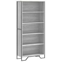 estanteria  libreria  armario de libros madera de ingenieria color gris sonoma 80x31x169 cm
