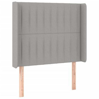 Cabecero Cama Mueble De Dormitorio Con Led De Tela Claro 83 X 16 X 118/128 Cm Gris M02_0000679