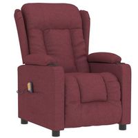 sillon de masaje de tela rojo tinto vidaxl