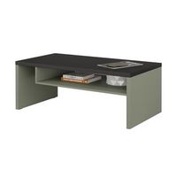 mesa baja havana  verde salvia y negro  tablero negro mate  con nicho  diseno moderno