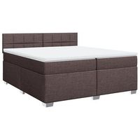 cama tapizada 200x200x1005 cm tejido - marron