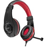 speedlink legatos stereo headset binaural diadema negro rojo