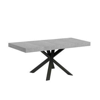 Mesa Extensible 90x90/194 Cm Clerk Premium Tapa De Cemento - Patas Antracita