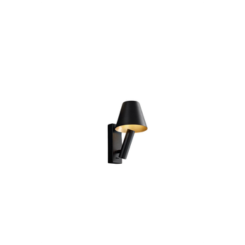 Reverse - Aplique Led De Pared Para Dormitorio De Metal, 6 W, 3000 K, 480 Lm, Regulable, Luz En El Difusor - Perenz - Negro