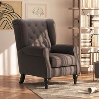 sillon de salon de poliester madera homcom 74x86x102 cm marron