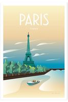 poster de la ciudad de viaje de paris sin marco 30x45cm