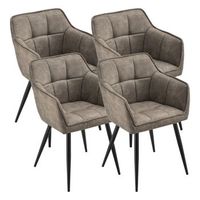 set de 4 sillas de comedor birmingham con reposabrazos 81x57x53 cm - topo encasa