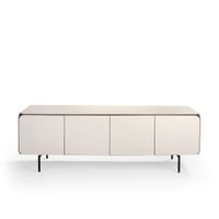 mueble tv para salon lacado en crema mate