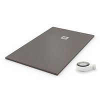 plato de ducha natural gris - 120x140cm - resina con cargas minerales