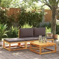 set sofas de jardin con cojines 4 uds  conjunto mueble jardin mesa y sillas madera maciza de acacia cfw47769