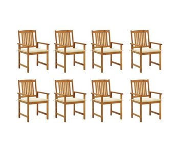 Sillas de jardin con cojines 8 unidades madera maciza de acacia
