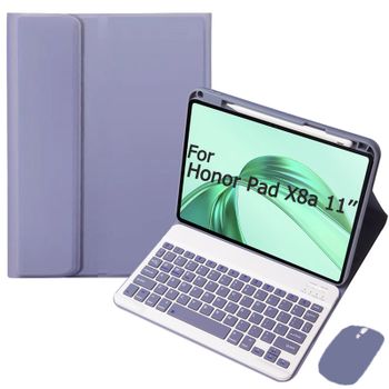 Funda con teclado y ratón para Honor Pad X8a, Funda con ranura para lápiz de 11 pulgadas, Funda X8A, teclado ruso, español, árabe y inglés