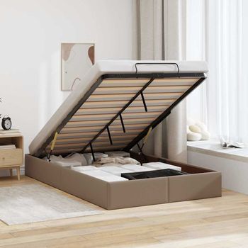 Cama Matrimonial | Cama Para Adultos | Estructura Cama Otomana Sin Colchón Cappucino 120x200 Cm Cfw343548
