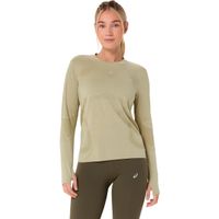 asics road seamless  camiseta de running mujeres - beige beige