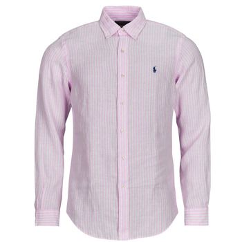 Polo Ralph Lauren Camisa manga larga CAMISA DE RAYAS DE CORTE RECTO EN LINO para hombre
