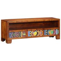 mueble tv  mueble de salon  mesa de tv multicolor 110x30x40 cm madera maciza acacia