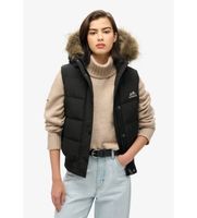 superdry para mujer w5011784a chaleco everest negro m casual poliester reciclado sostenible