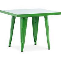 mesa infantil cuadrada - industrial - metal - 60cm - stylix  verde