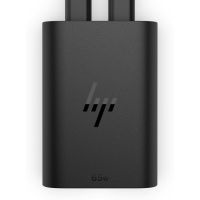 cargador portatil hp usb-c gan 65w carga rapida doble puerto compacto negro