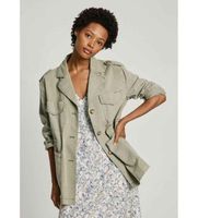 pepe jeans para mujer pl402425 chaqueta annie verde xs casual algodon
