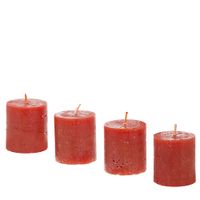 lote de 4 velas cilindricas rojas h5
