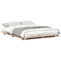 estructura de cama marron 160 x 220 cm madera de pino macizo vidaxl