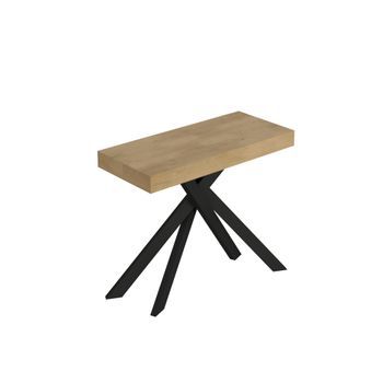 Consola Extensible 90x40/196 Cm Saki Small Patas Roble Natural Antracita