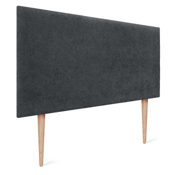 Dhome Cabecero Negro 95cm Acabado Toalla Soft Tapizado Liso Con Patas 4cm Grosor 125 Alto Tejido Suave Para Pared Acústicos Cabeceros Absorbentes (95cm, 4cm - 125 Al. - Negro)