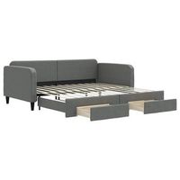 sofa cama  cama para adulto  sofa convertible nido con cajones tela gris oscuro 100x200 cm